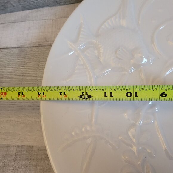 Vintage Ceramic Two-Tier Serving Plate With Ornate Metal Handle - Picture 6 of 7